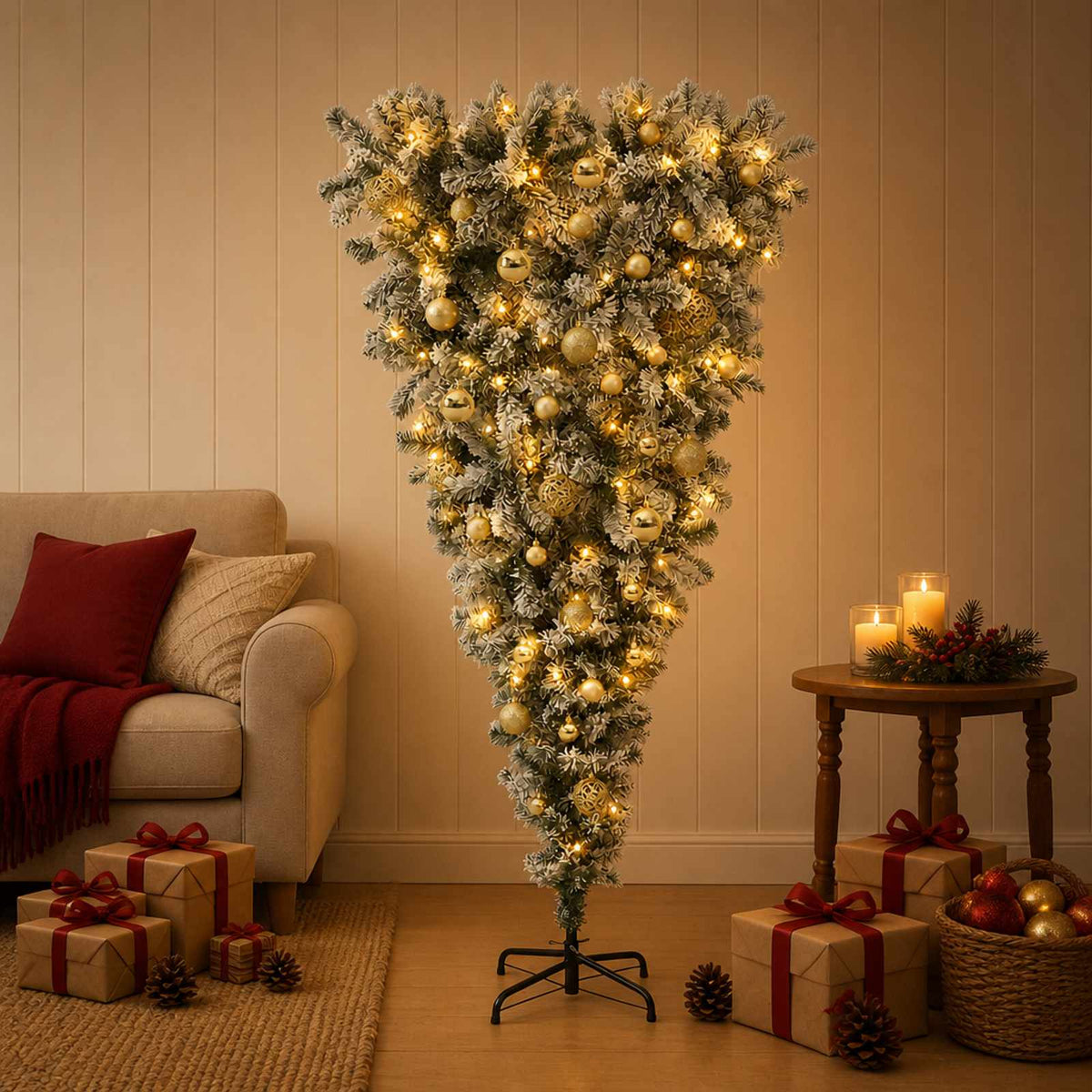vidaXL Artificial Christmas Tree with Bauble 120 cm 150 LEDs