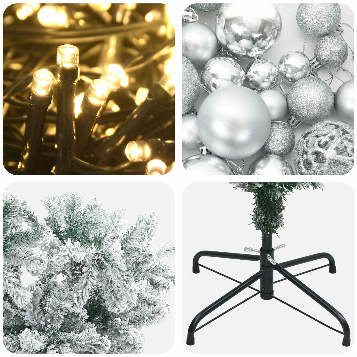 vidaXL Artificial Christmas Tree with Bauble 120 cm 150 LEDs