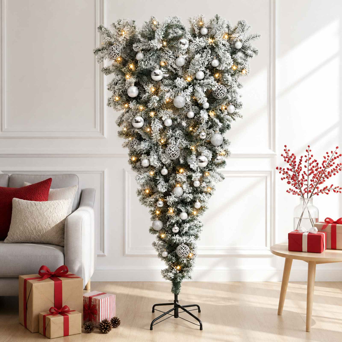 vidaXL Artificial Christmas Tree with Bauble 120 cm 150 LEDs