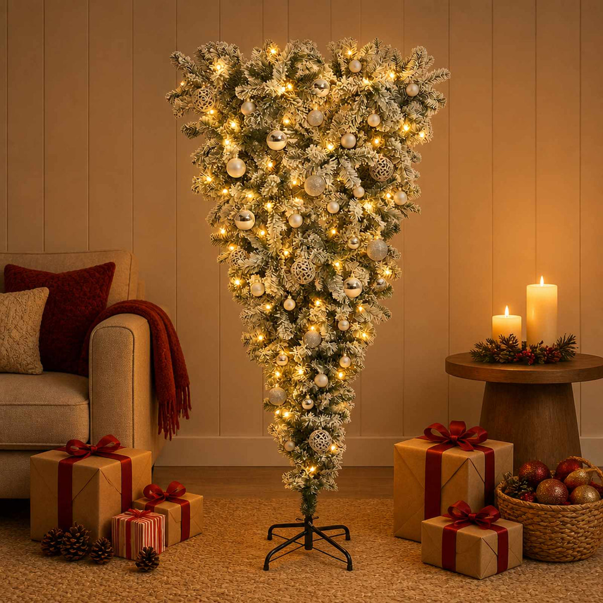 vidaXL Artificial Christmas Tree with Bauble 120 cm 150 LEDs