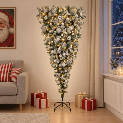 vidaXL Artificial Christmas Tree with Bauble 240 cm 300 LEDs