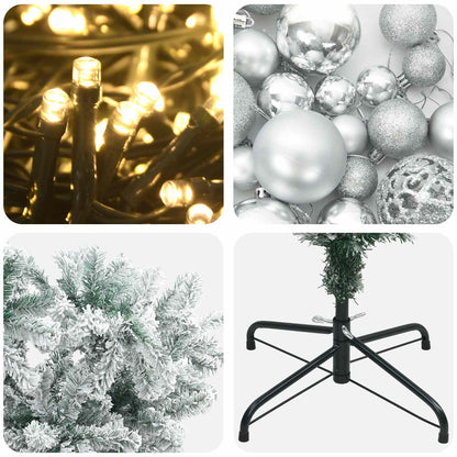 vidaXL Upside-down Artificial Hinged Christmas Tree 180 cm 300 LEDs