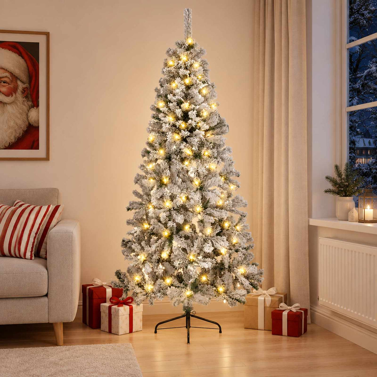 vidaXL Artificial Hinged Christmas Tree 120 cm 150 LEDs Warm White
