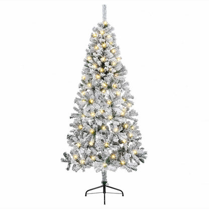 vidaXL Artificial Hinged Christmas Tree 240 cm 300 LEDs Warm White