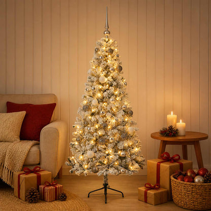 vidaXL Artificial Christmas Tree with Bauble 150 cm 150 LEDs