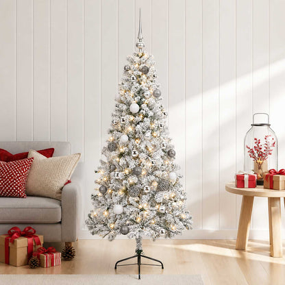vidaXL Artificial Christmas Tree with Bauble 150 cm 150 LEDs
