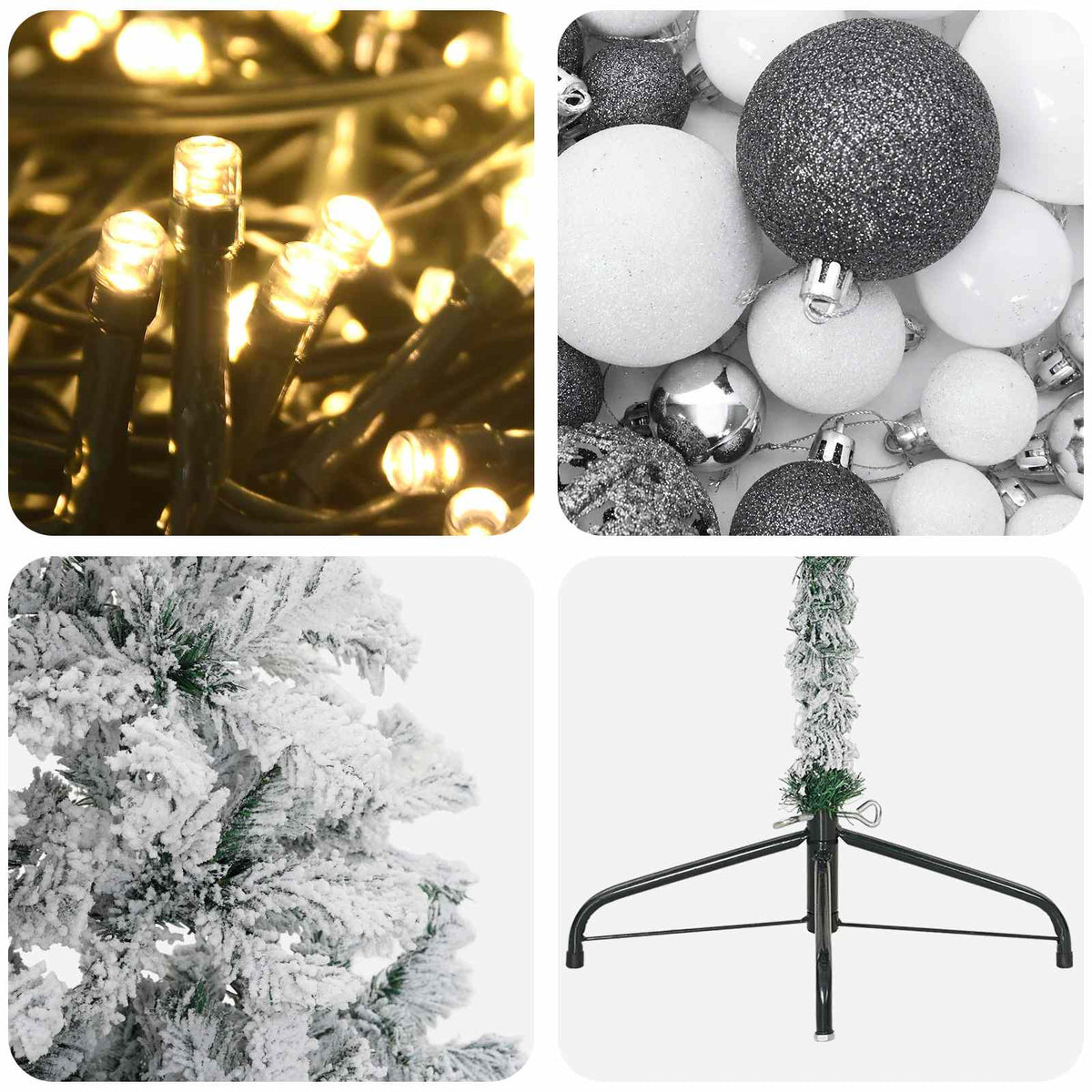 vidaXL Artificial Christmas Tree with Bauble 150 cm 150 LEDs
