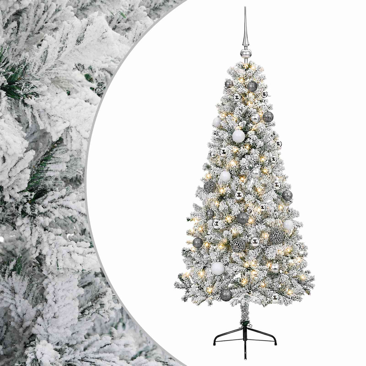 vidaXL Artificial Christmas Tree with Bauble 150 cm 150 LEDs