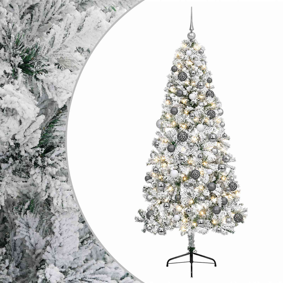 vidaXL Artificial Christmas Tree with Bauble 240 cm 300 LEDs