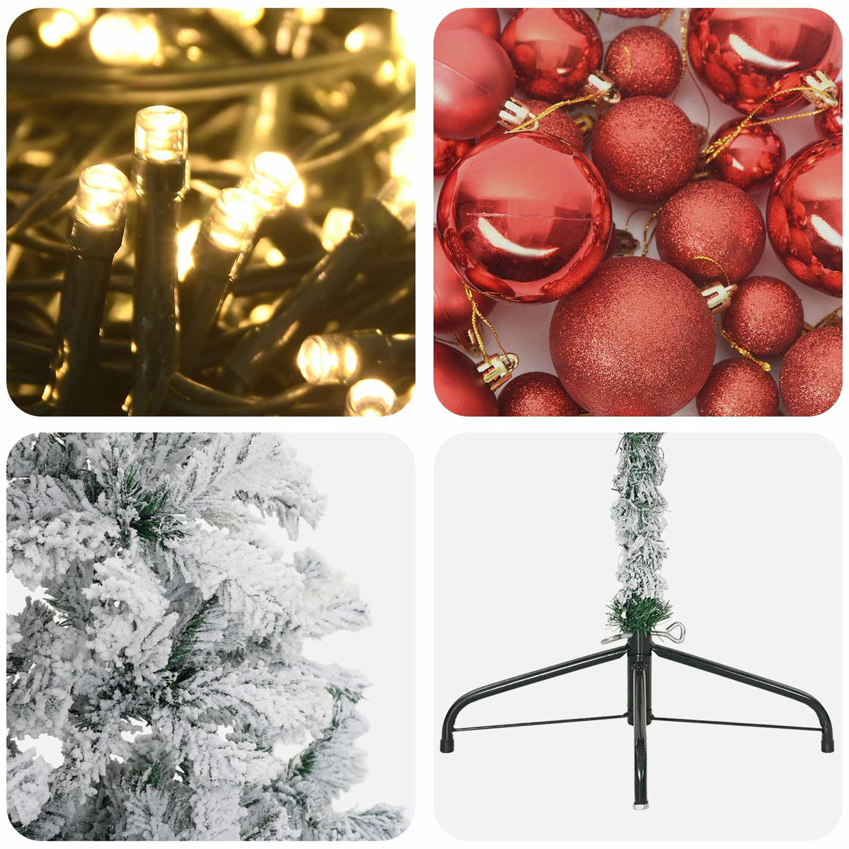 vidaXL Artificial Christmas Tree with Bauble 150 cm 150 LEDs