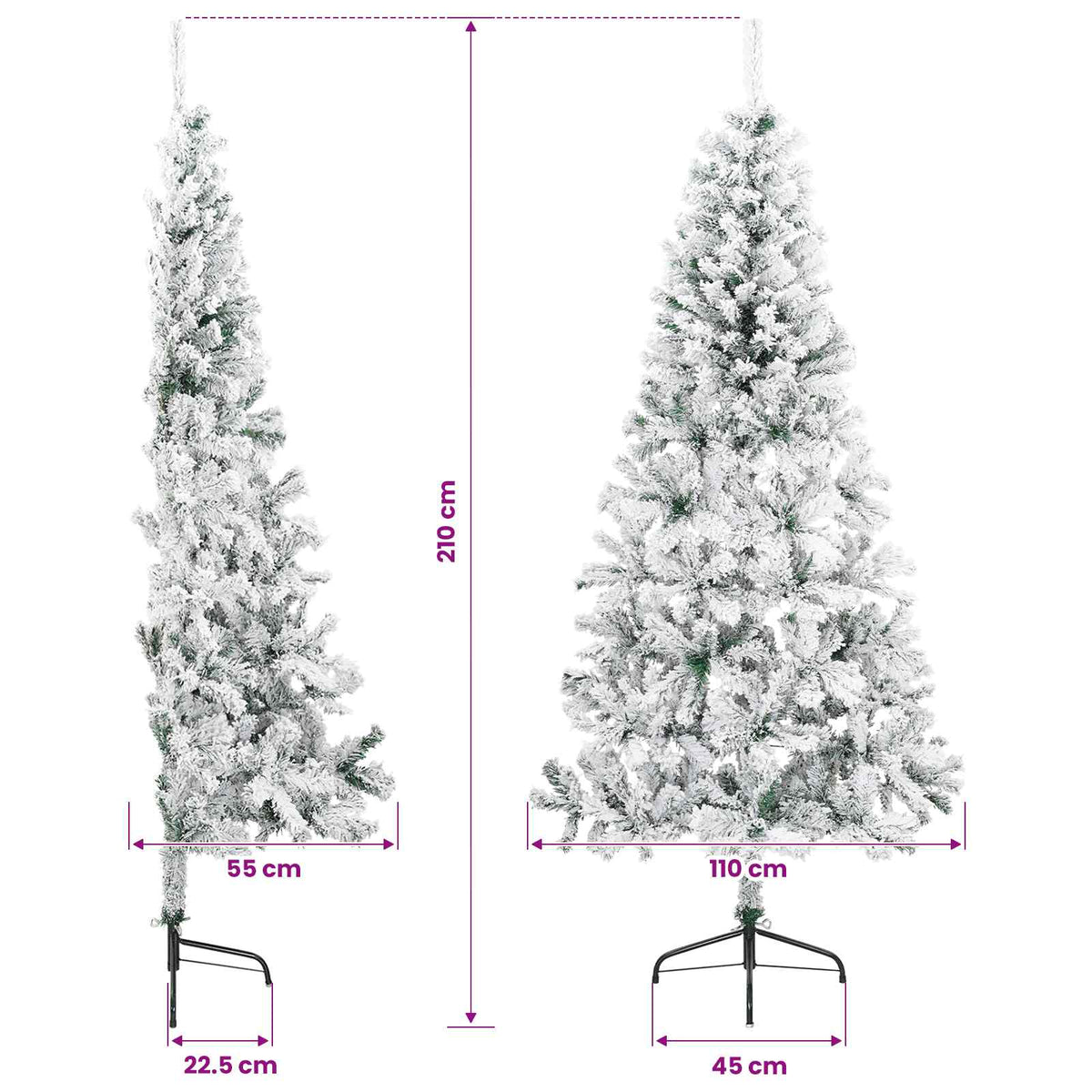 vidaXL Artificial Christmas Tree with Bauble 210 cm 300 LEDs