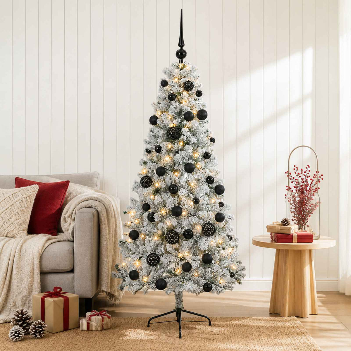 vidaXL Artificial Christmas Tree with Bauble 120 cm 150 LEDs