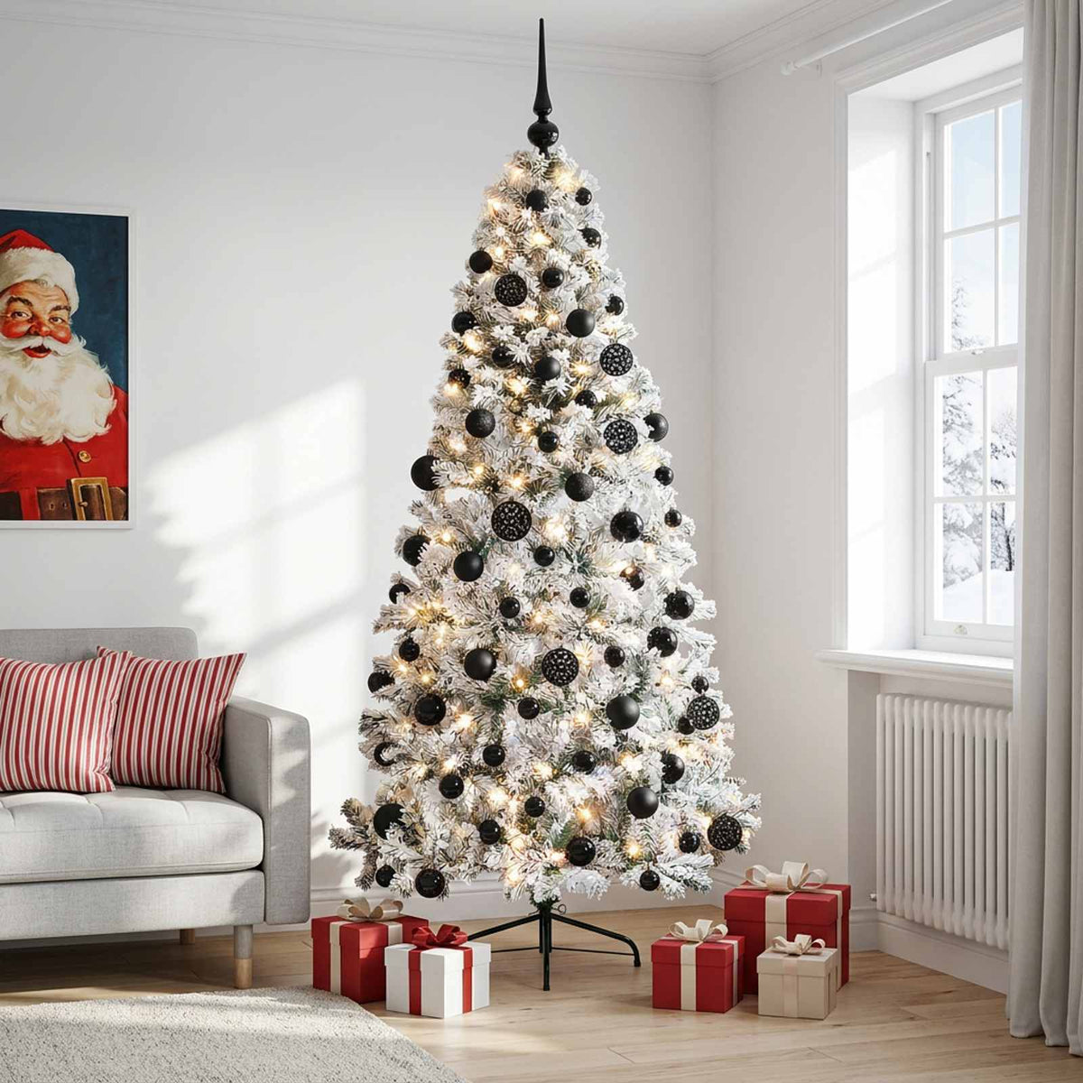 vidaXL Artificial Christmas Tree with Bauble 240 cm 300 LEDs