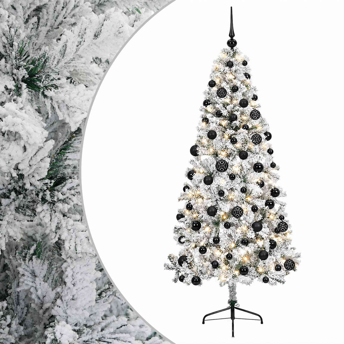 vidaXL Artificial Christmas Tree with Bauble 180 cm 300 LEDs