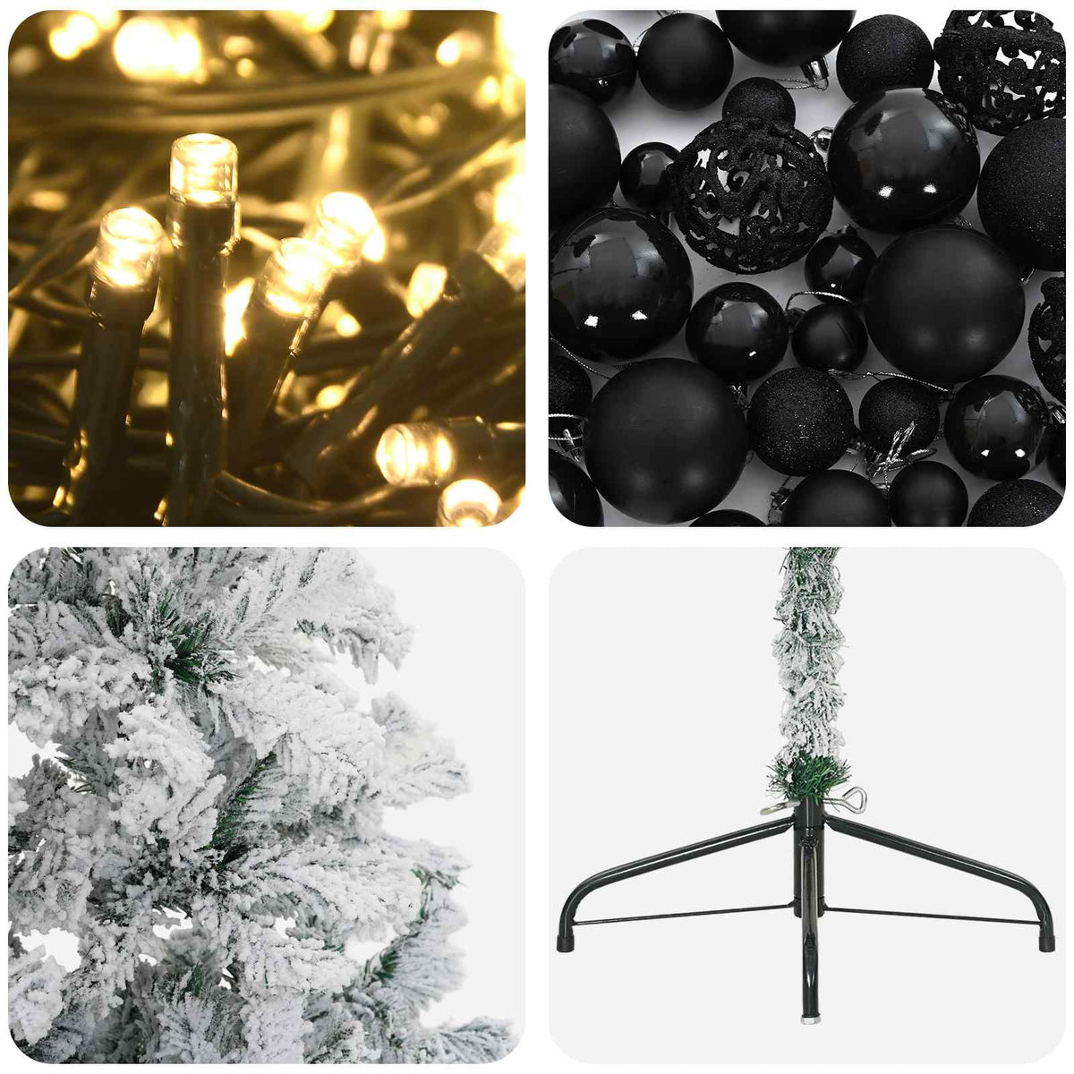vidaXL Artificial Christmas Tree with Bauble 240 cm 300 LEDs
