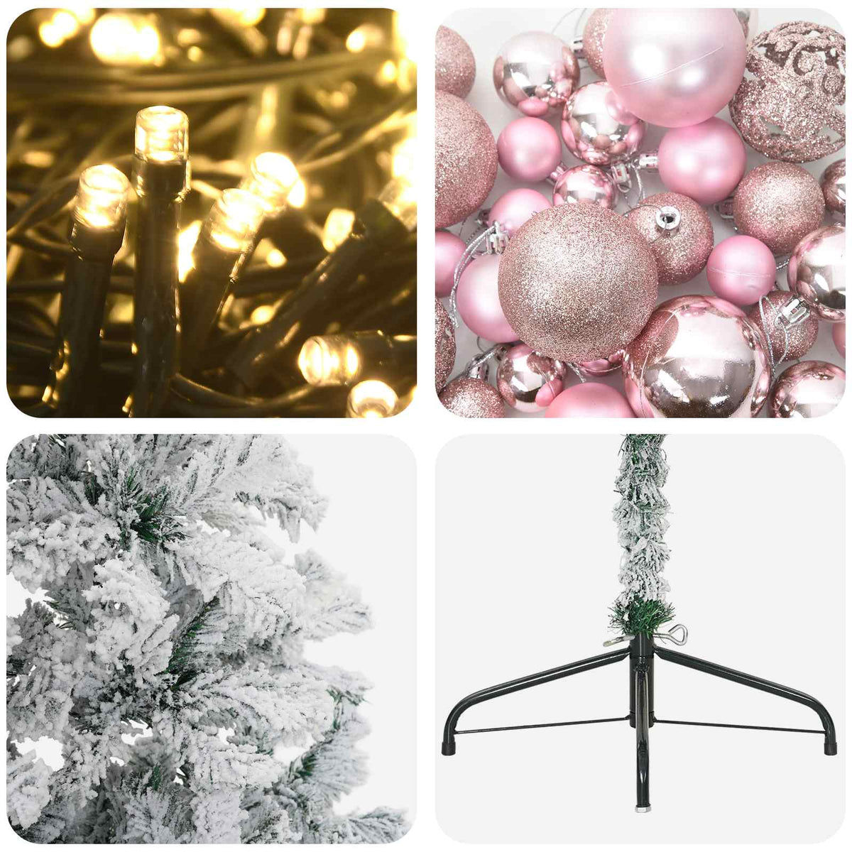 vidaXL Artificial Christmas Tree with Bauble 180 cm 300 LEDs