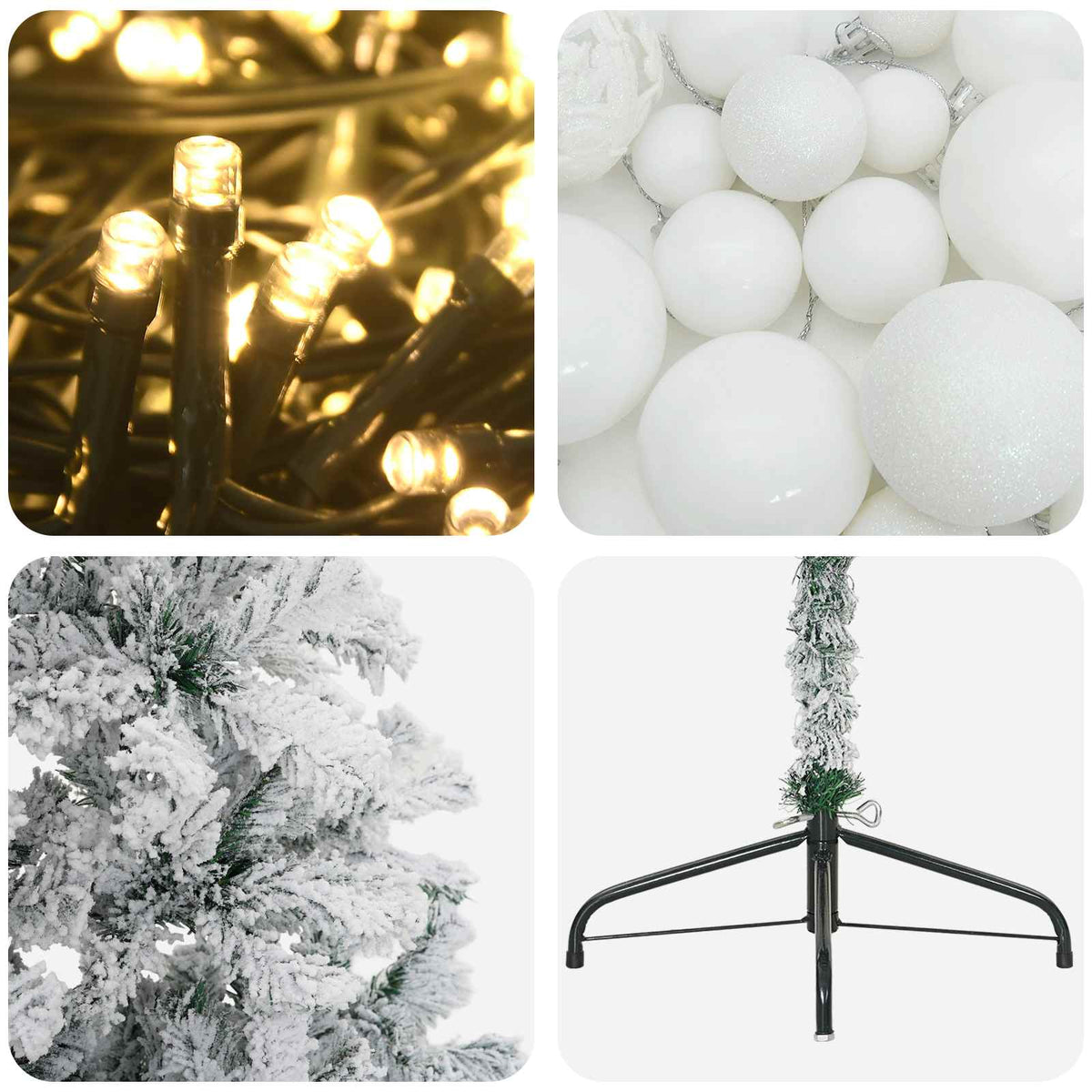 vidaXL Artificial Christmas Tree with Bauble 120 cm 150 LEDs