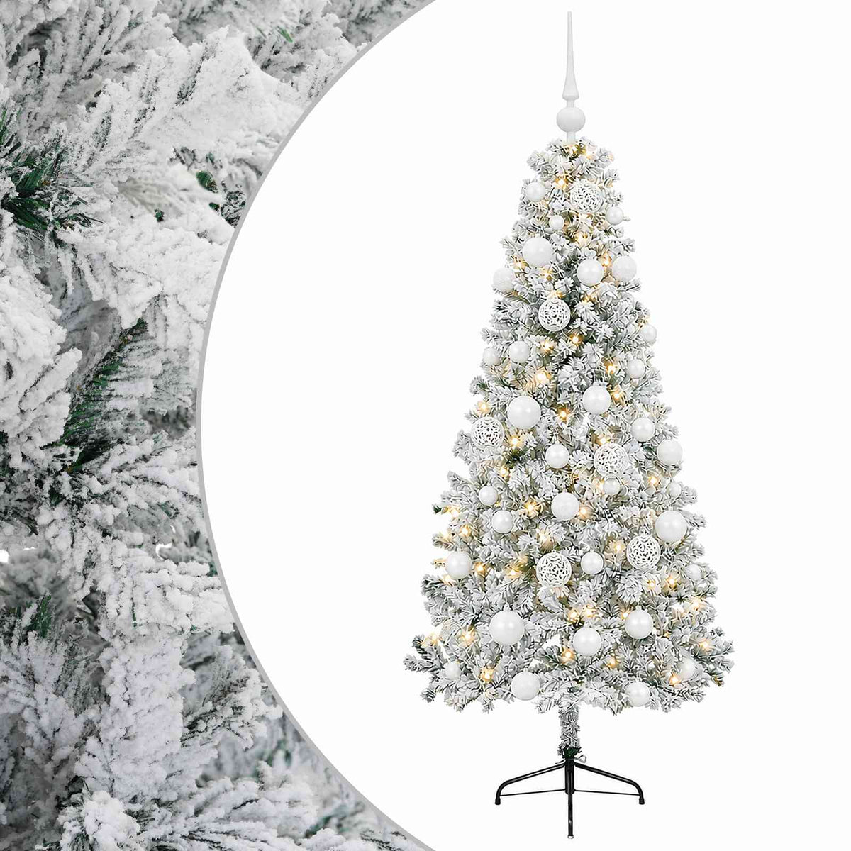 vidaXL Artificial Christmas Tree with Bauble 120 cm 150 LEDs