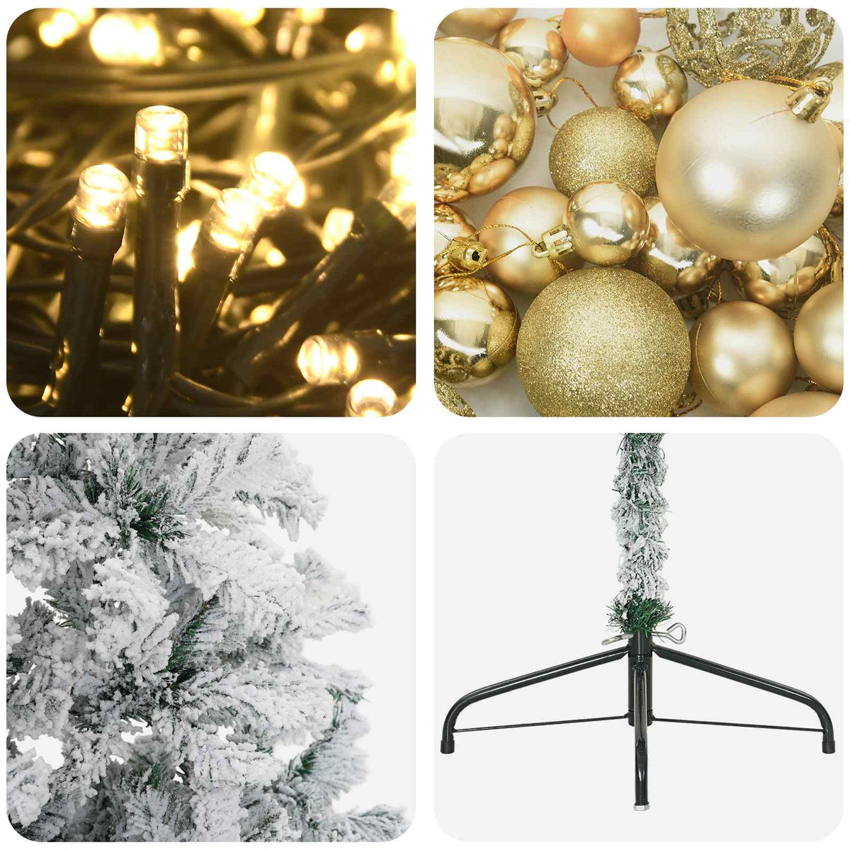 vidaXL Artificial Christmas Tree with Bauble 180 cm 300 LEDs