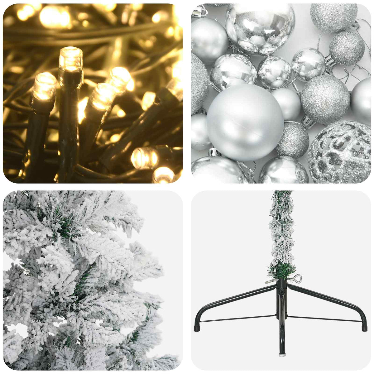 vidaXL Artificial Christmas Tree with Bauble 240 cm 300 LEDs