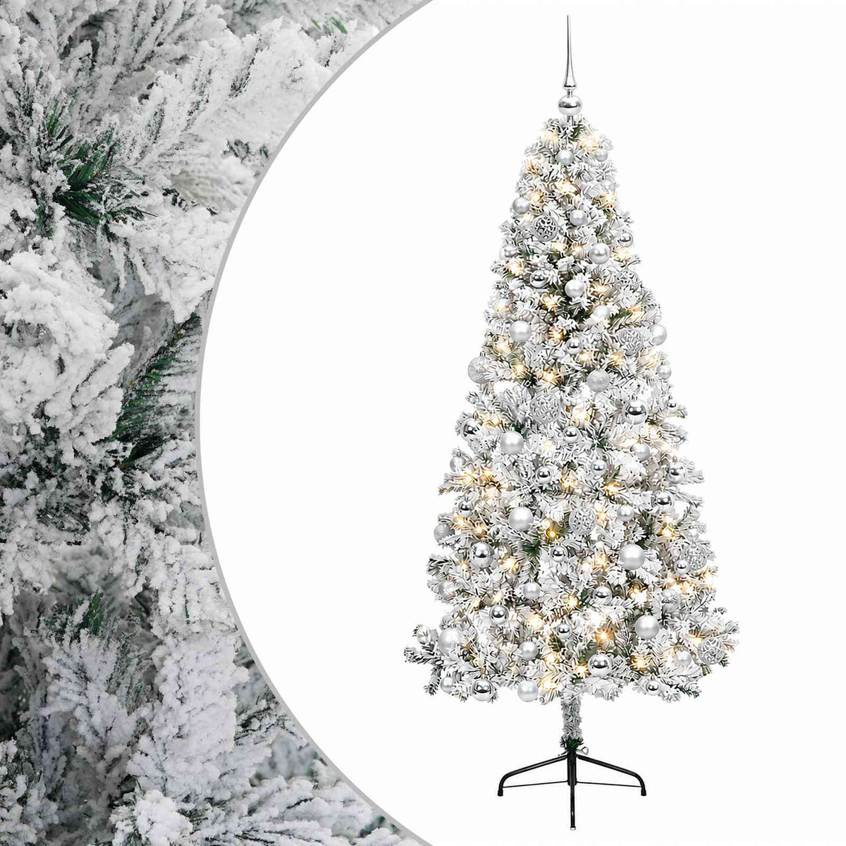vidaXL Artificial Christmas Tree with Bauble 240 cm 300 LEDs