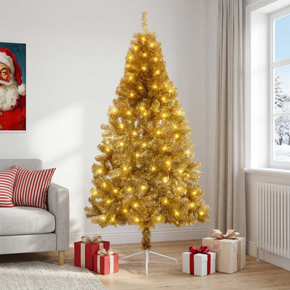 vidaXL Artificial Hinged Christmas Tree 150 cm 150 LEDs Warm White