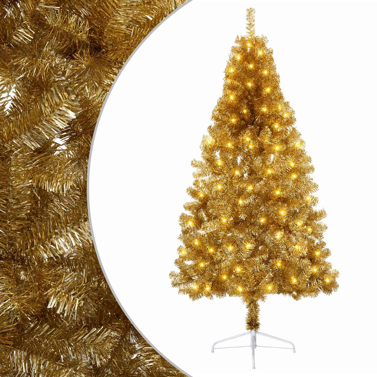 vidaXL Artificial Hinged Christmas Tree 150 cm 150 LEDs Warm White