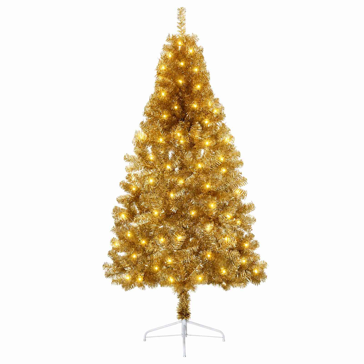 vidaXL Artificial Hinged Christmas Tree 150 cm 150 LEDs Warm White