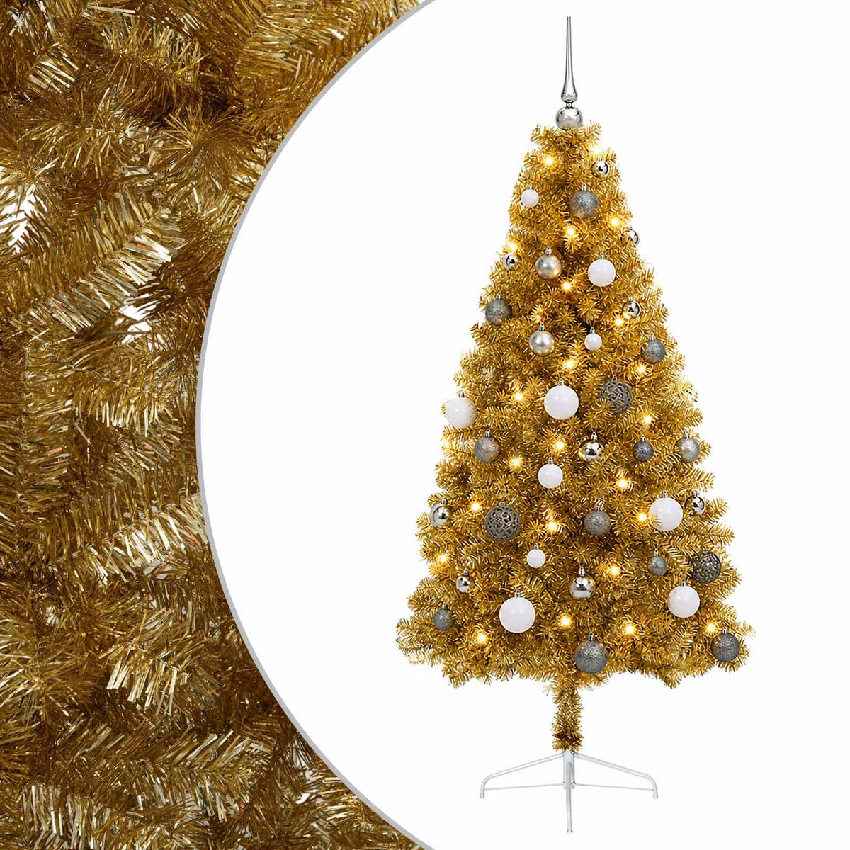vidaXL Artificial Christmas Tree with Bauble 150 cm 150 LEDs