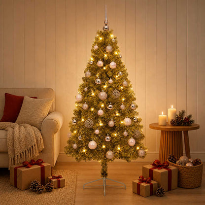 vidaXL Artificial Christmas Tree with Bauble 150 cm 150 LEDs