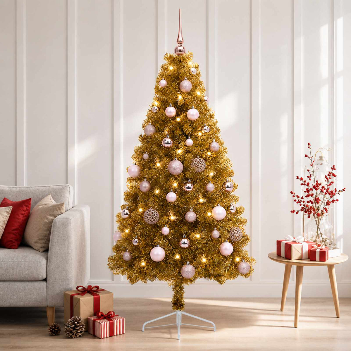 vidaXL Artificial Christmas Tree with Bauble 150 cm 150 LEDs