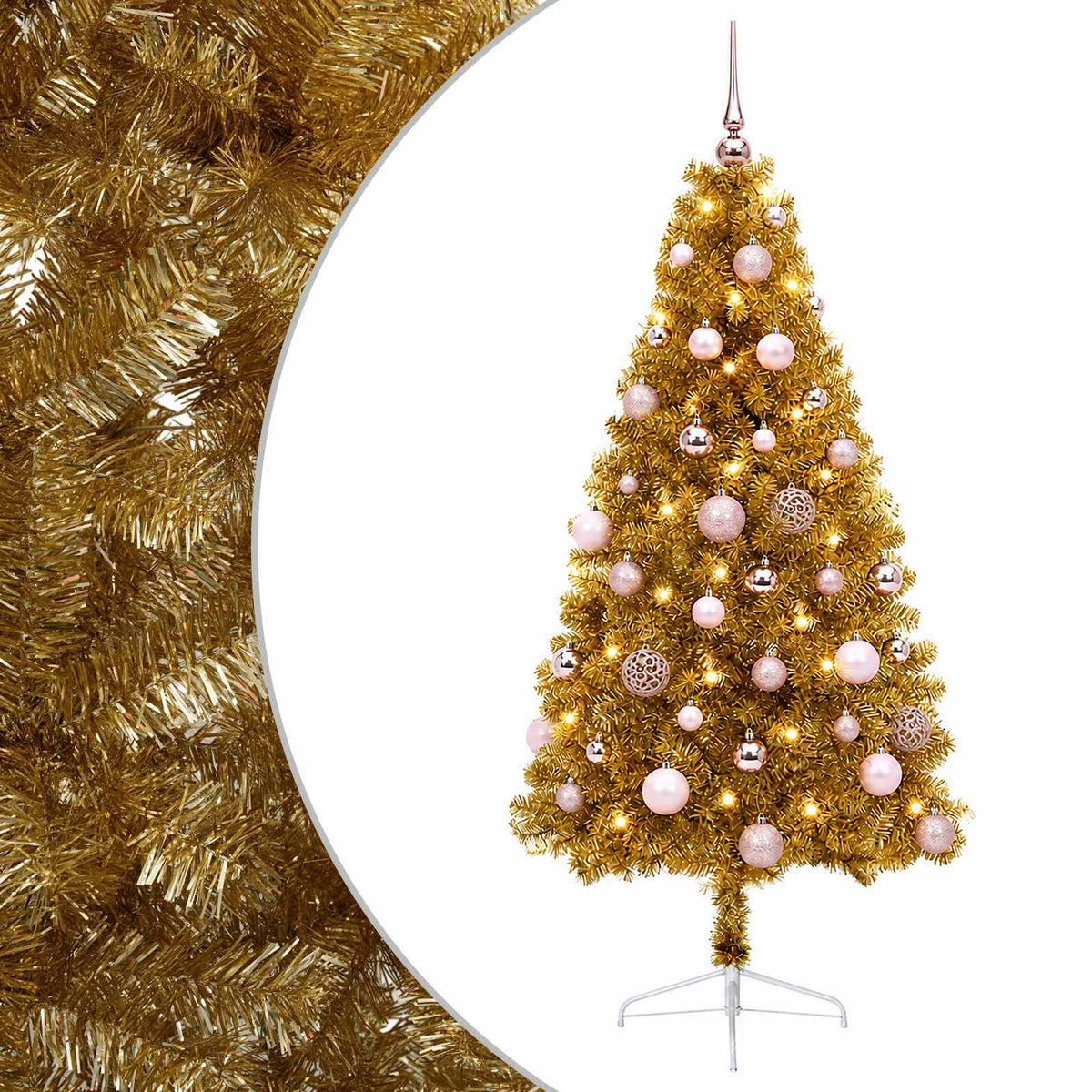 vidaXL Artificial Christmas Tree with Bauble 150 cm 150 LEDs