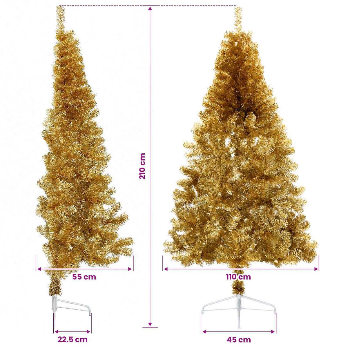vidaXL Artificial Christmas Tree with Bauble 210 cm 300 LEDs