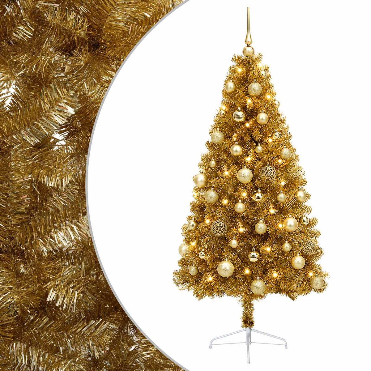 vidaXL Artificial Christmas Tree with Bauble 120 cm 150 LEDs