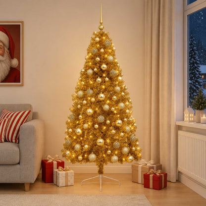 vidaXL Artificial Christmas Tree with Bauble 210 cm 300 LEDs