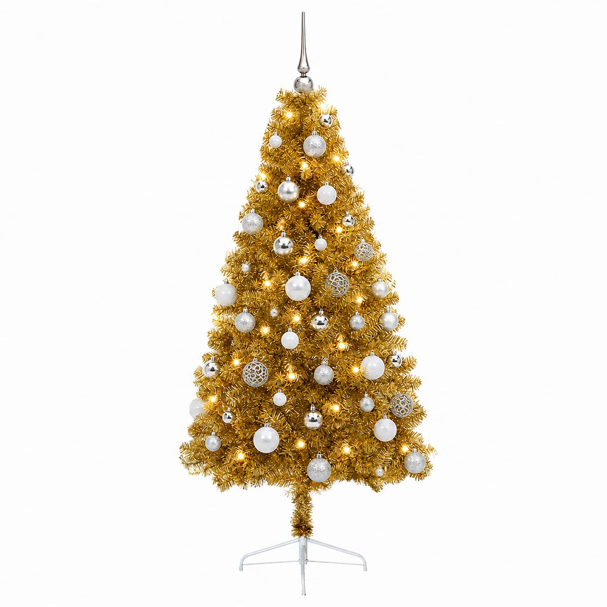 vidaXL Artificial Christmas Tree with Bauble 120 cm 150 LEDs