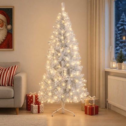 vidaXL Artificial Hinged Christmas Tree 120 cm 150 LEDs Warm White