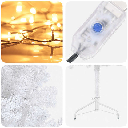 vidaXL Artificial Hinged Christmas Tree 150 cm 150 LEDs Warm White