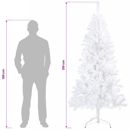 vidaXL Artificial Hinged Christmas Tree 210 cm 300 LEDs Warm White