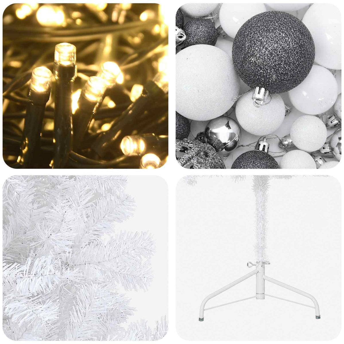 vidaXL Artificial Christmas Tree with Bauble 240 cm 300 LEDs
