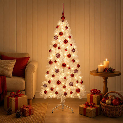 vidaXL Artificial Hinged Christmas Tree 150 cm 150 LEDs Warm White