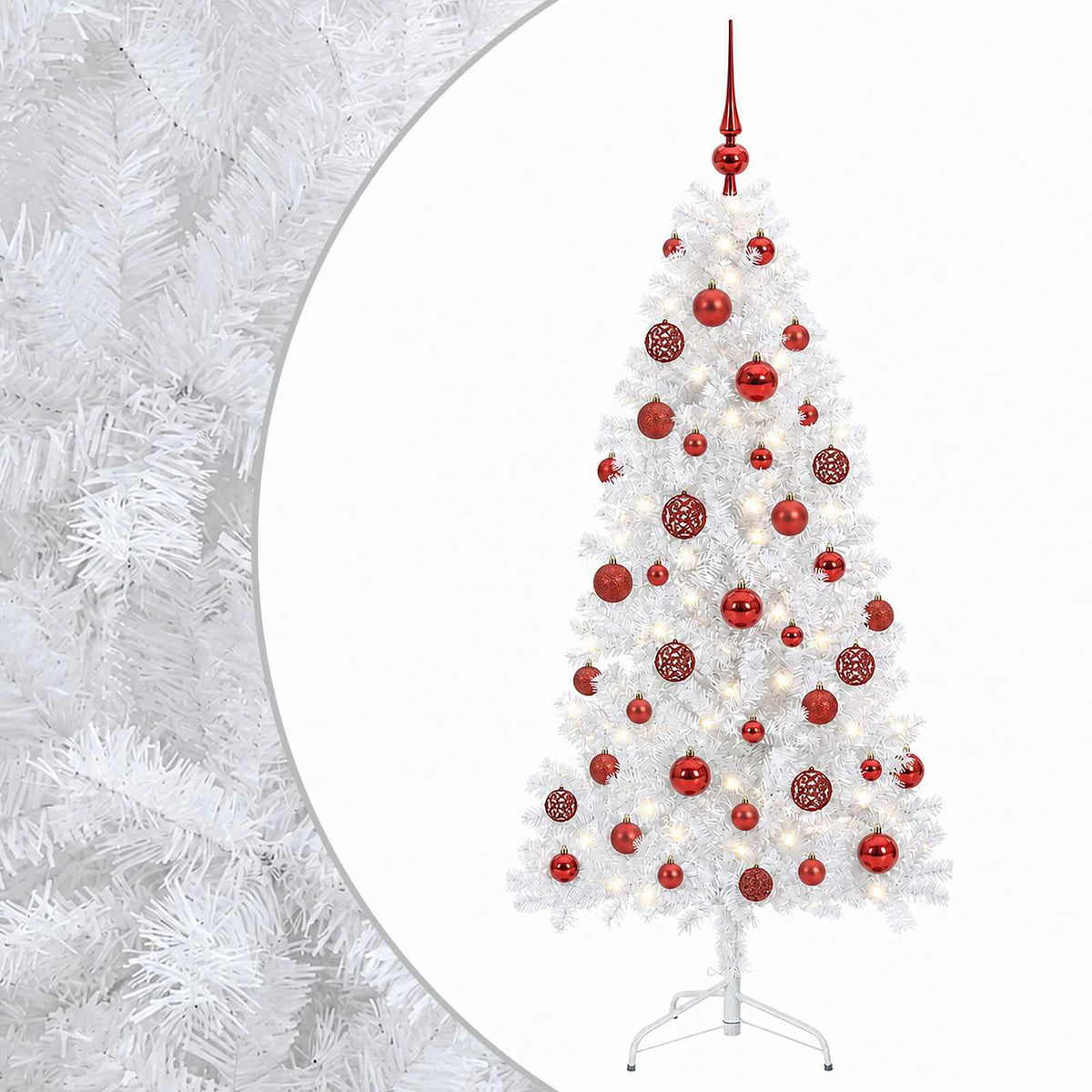 vidaXL Artificial Hinged Christmas Tree 150 cm 150 LEDs Warm White