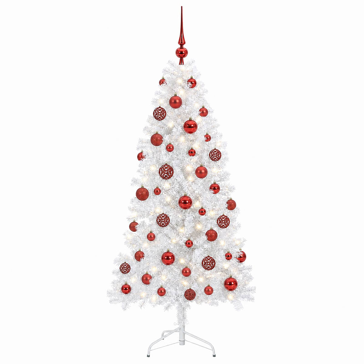vidaXL Artificial Hinged Christmas Tree 150 cm 150 LEDs Warm White