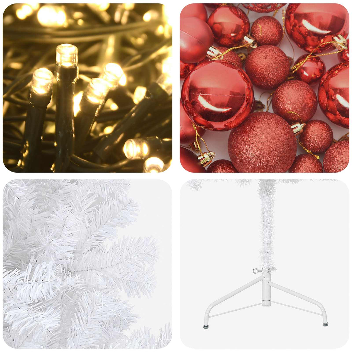 vidaXL Artificial Christmas Tree with Bauble 240 cm 300 LEDs