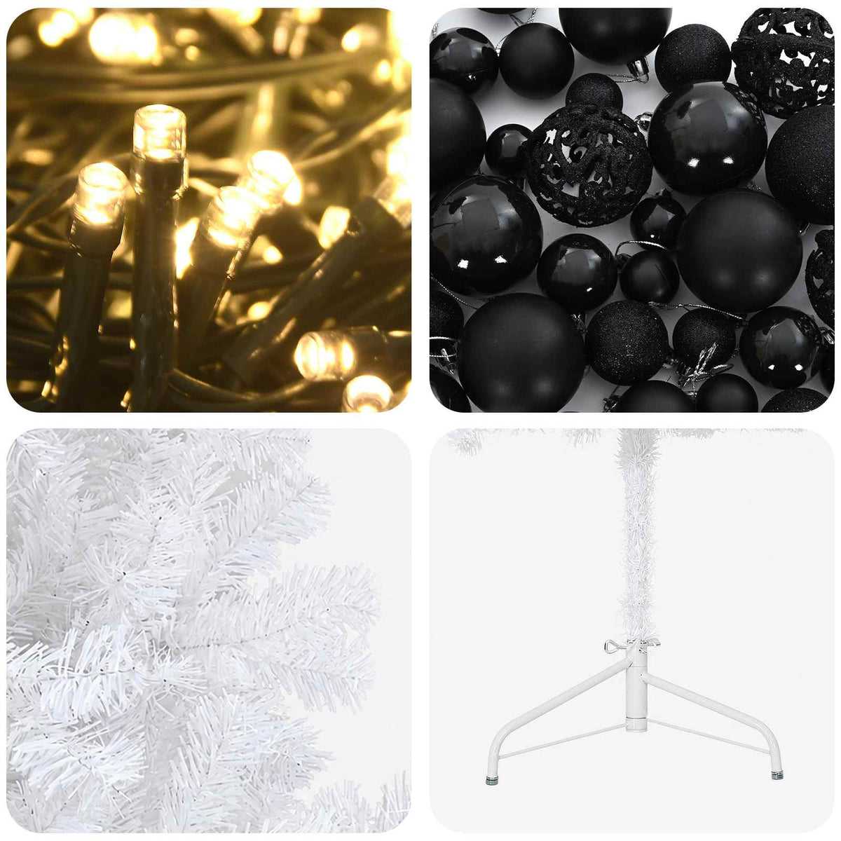 vidaXL Artificial Hinged Christmas Tree 150 cm 150 LEDs Warm White