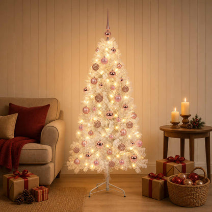 vidaXL Artificial Hinged Christmas Tree 150 cm 150 LEDs Warm White