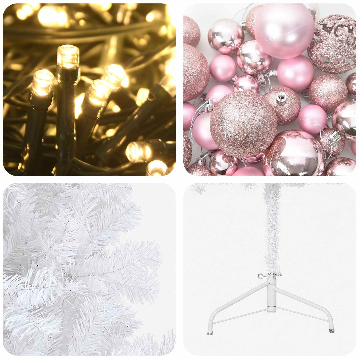 vidaXL Artificial Hinged Christmas Tree 150 cm 150 LEDs Warm White