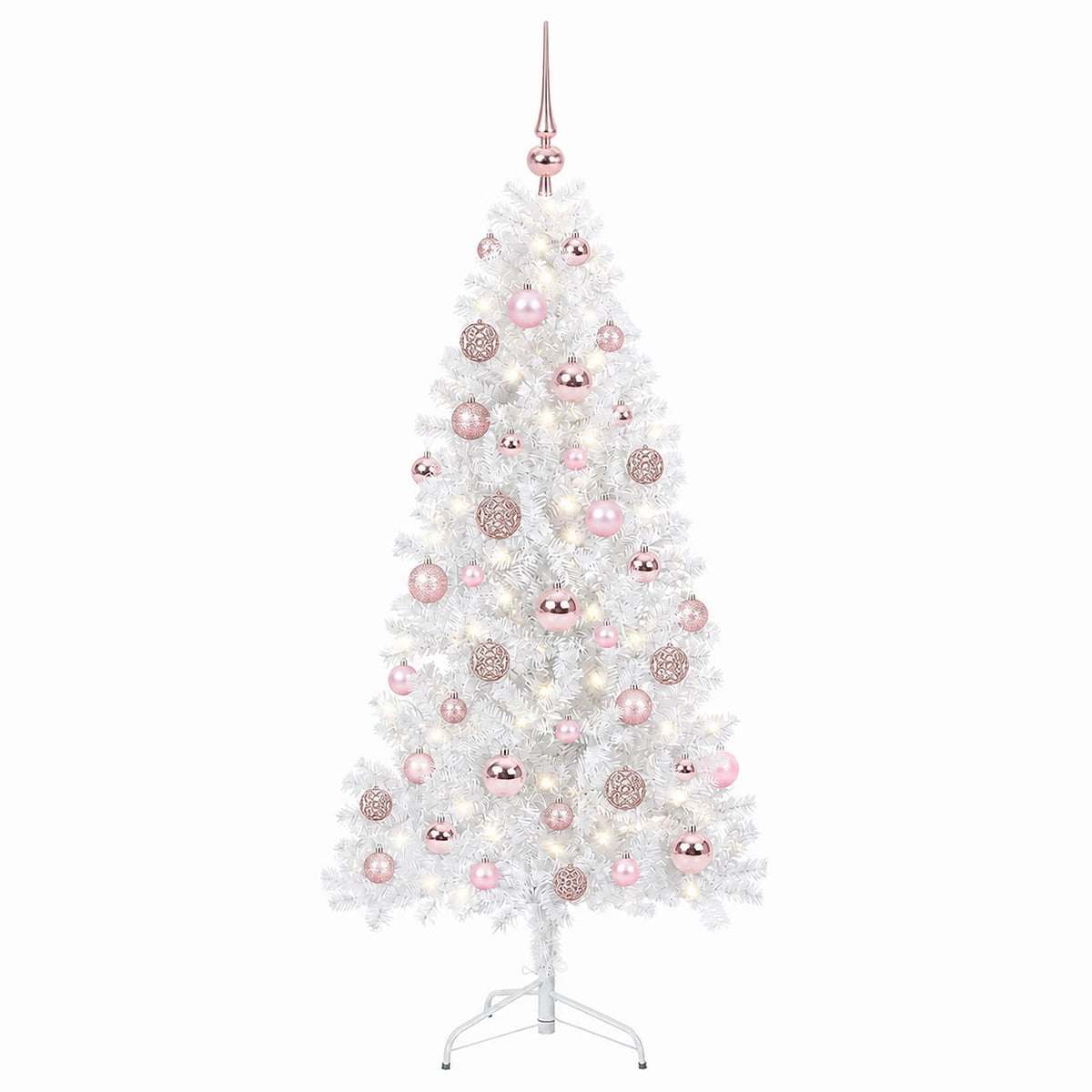 vidaXL Artificial Hinged Christmas Tree 150 cm 150 LEDs Warm White