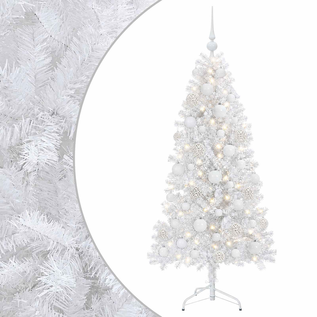 vidaXL Artificial Christmas Tree with Bauble 120 cm 150 LEDs