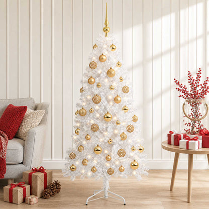 vidaXL Artificial Hinged Christmas Tree 150 cm 150 LEDs Warm White